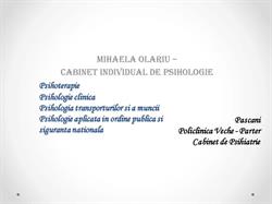 Cabinet Psihologic - Mihaela Olariu, Paşcani